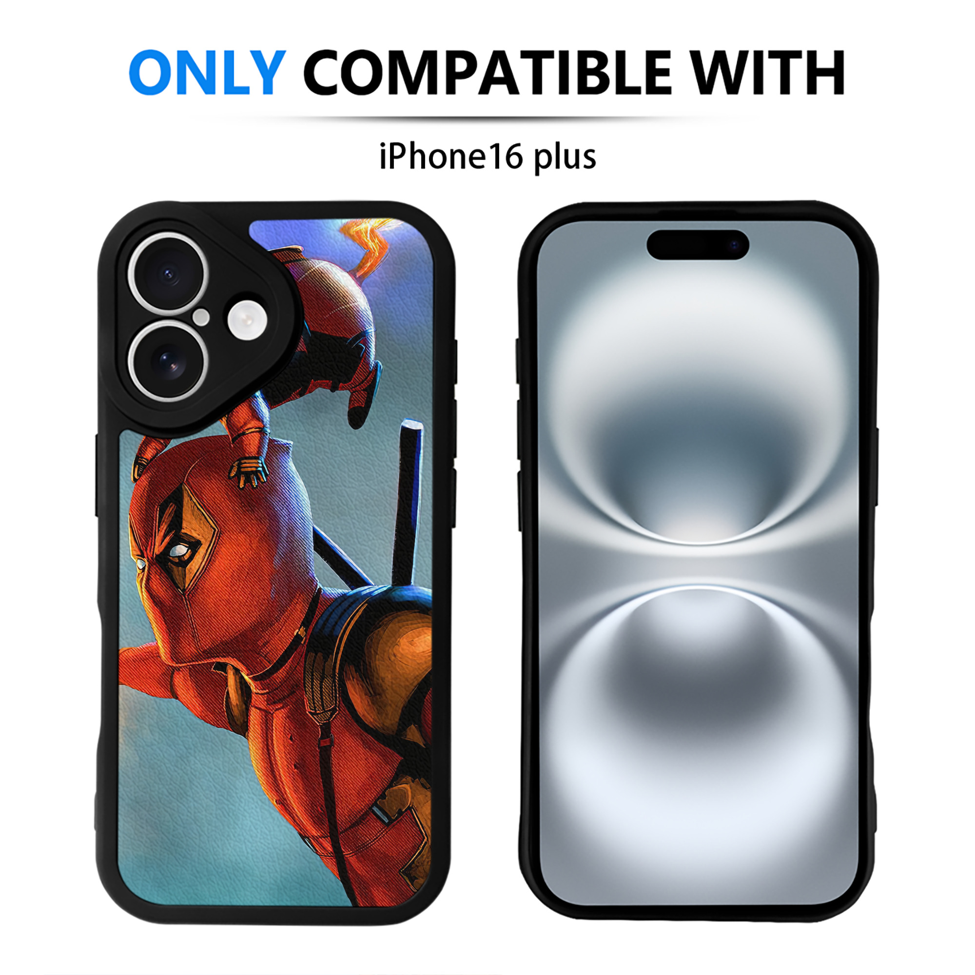（画像用） Deadpool デッドプール 【iPhone 16シリーズ対応】シリコンスマホケース（レザー調） 材質：シリコン